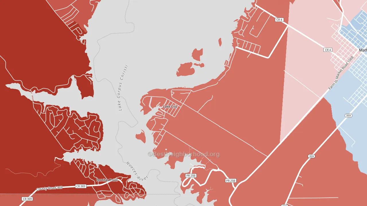 Lake City, TX block-group political-lean map