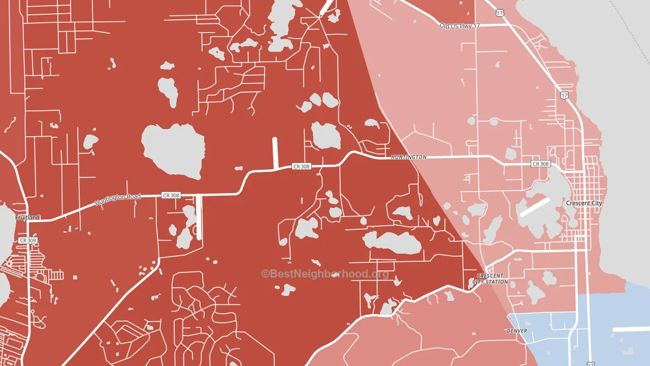 Lake Como, FL block-group political-lean map