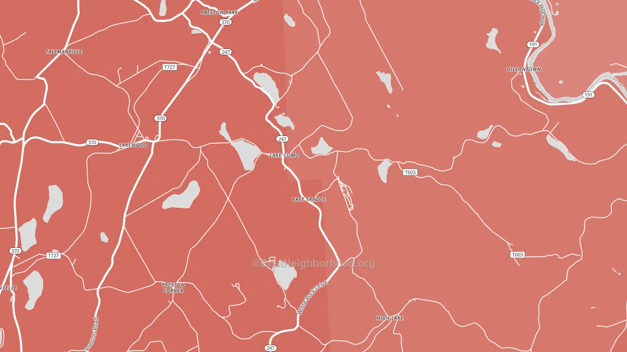 Lake Como, PA block-group political-lean map