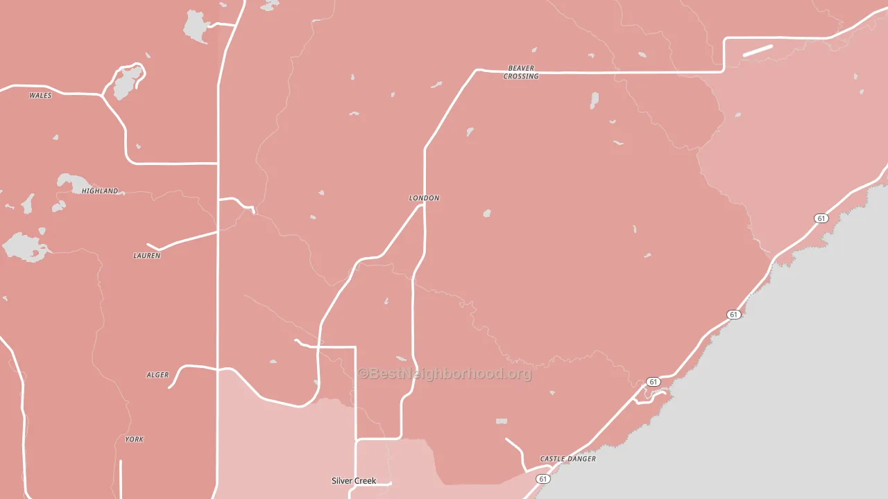 Lake County, MN block-group political-lean map