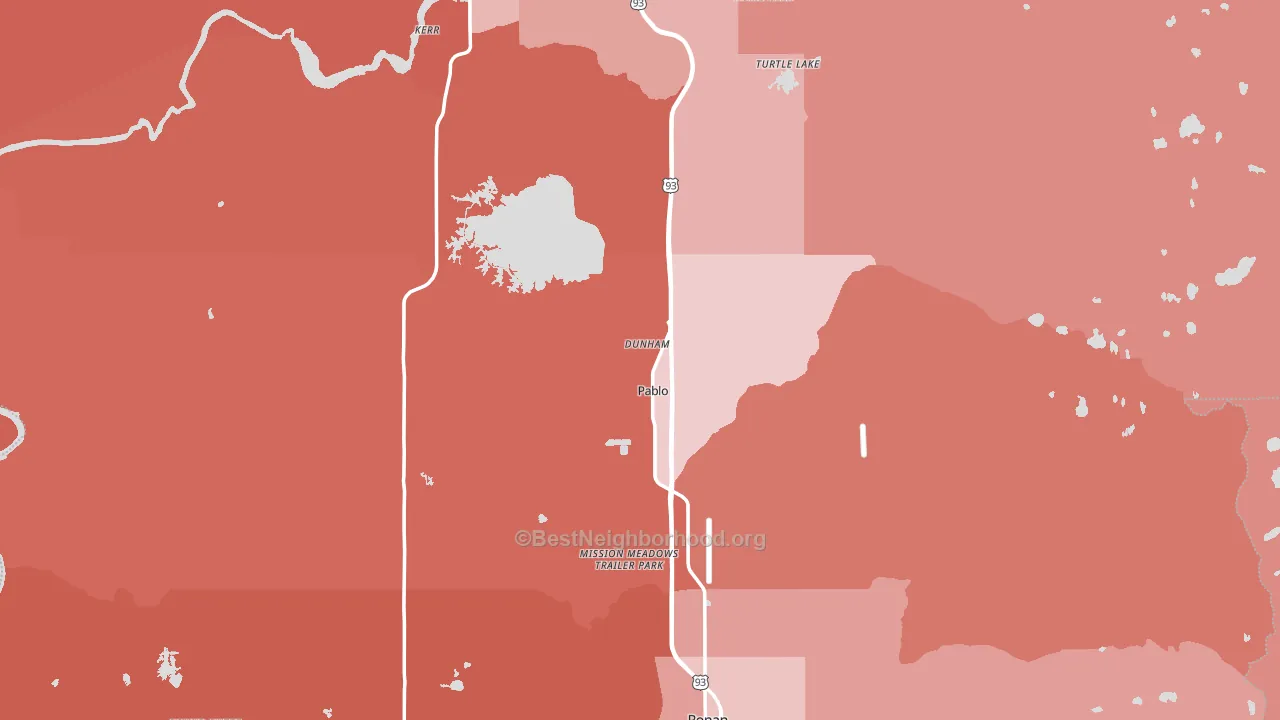 Lake County, MT block-group political-lean map