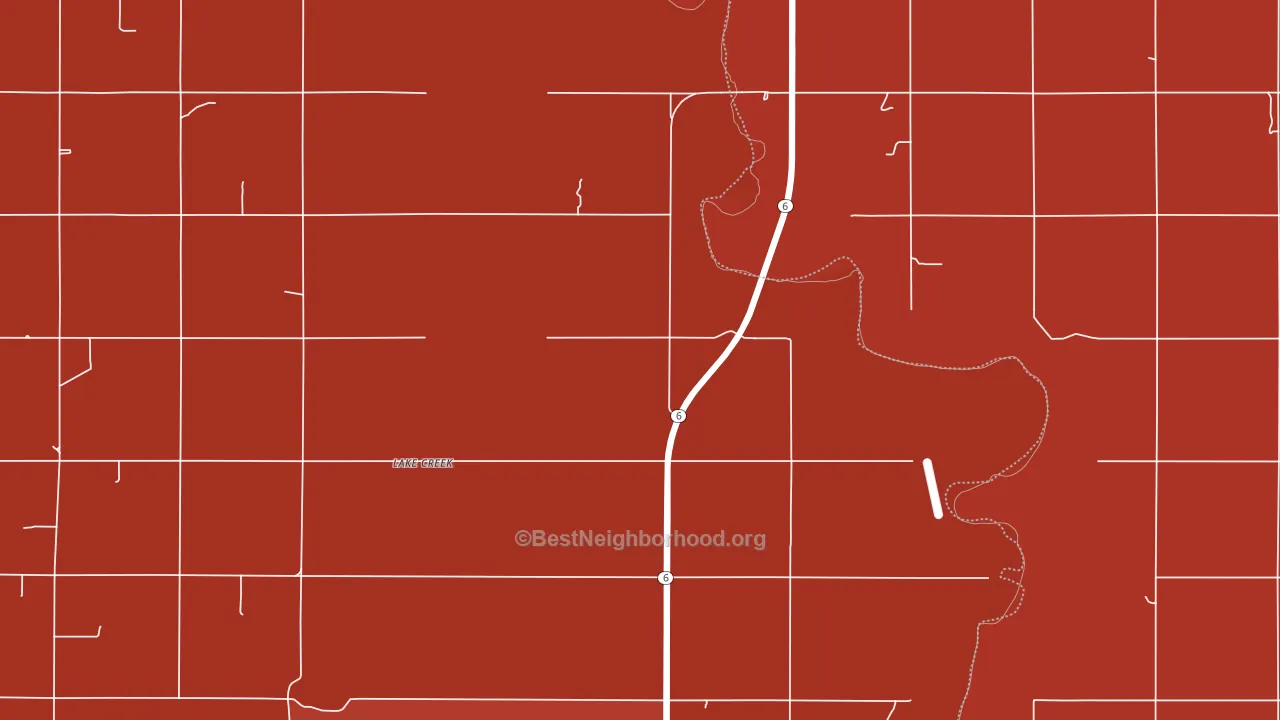 Lake Creek, OK block-group political-lean map