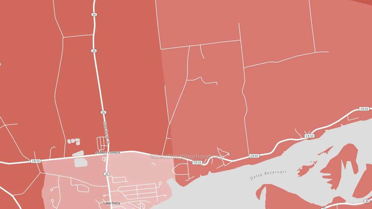 Lake Delta, NY block-group political-lean map