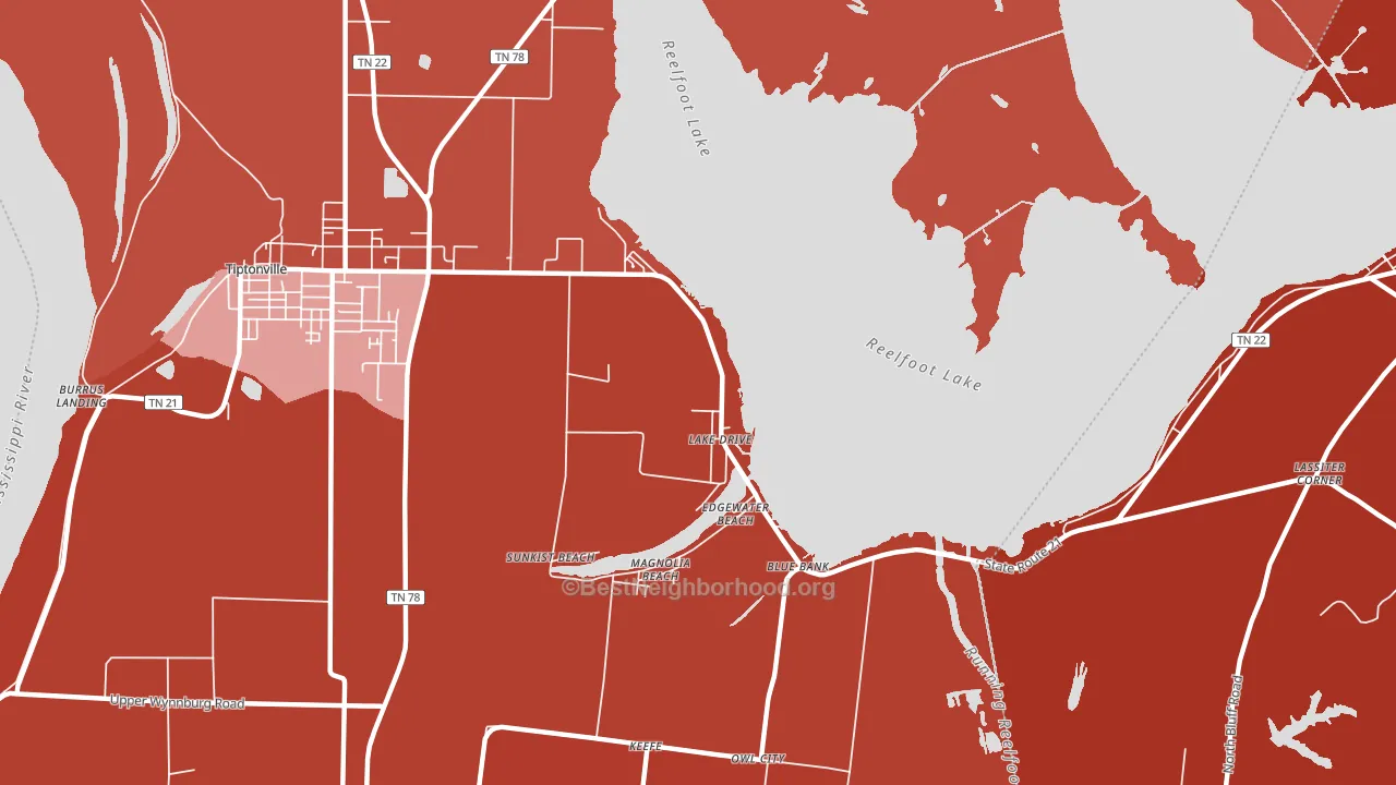 Lake Drive, TN block-group political-lean map
