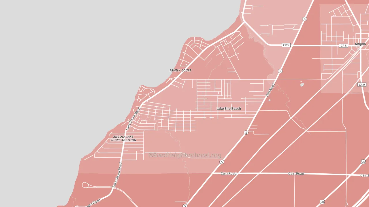 Lake Erie Beach, NY block-group political-lean map