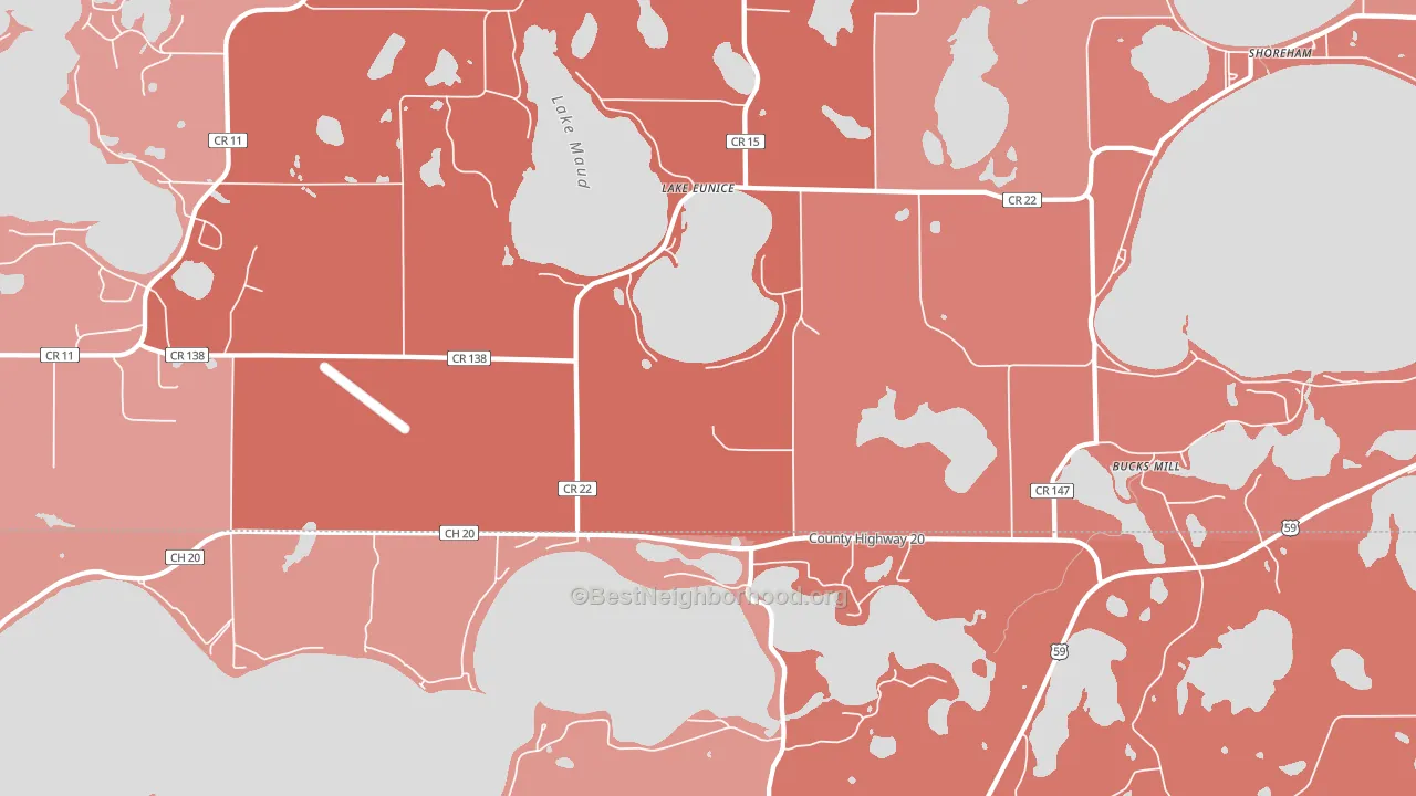 Lake Eunice, MN block-group political-lean map