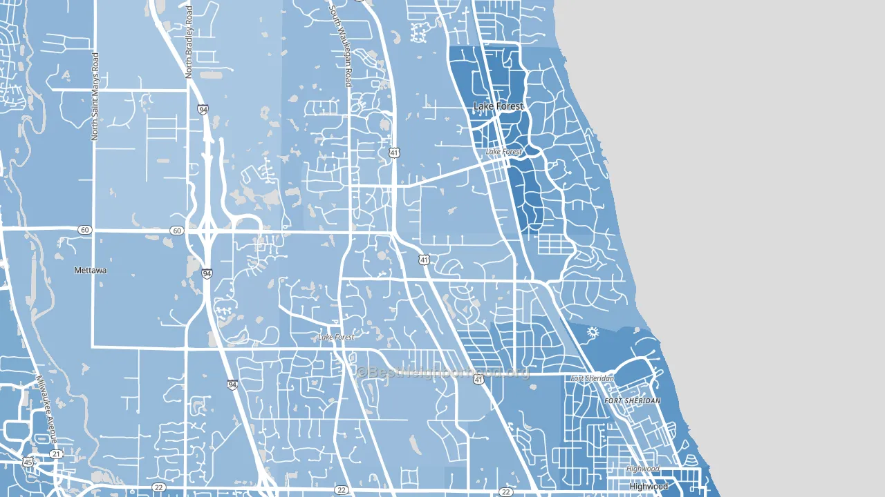 Lake Forest, IL block-group political-lean map
