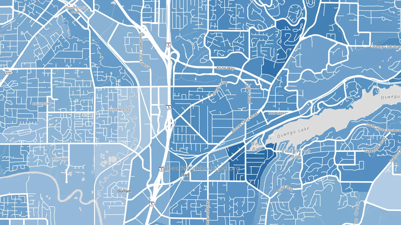 Lake Forest, Lake Oswego, OR block-group political-lean map