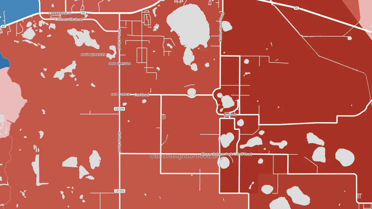 Lake Garfield, FL block-group political-lean map