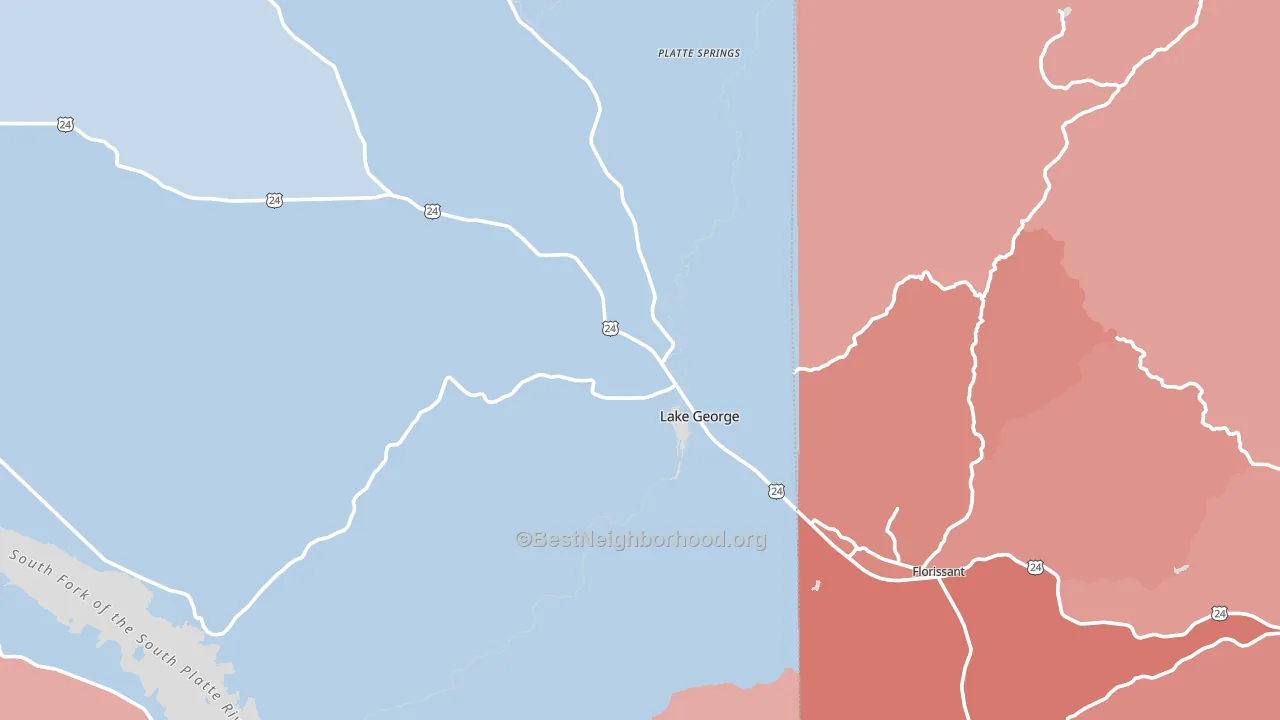 Lake George, CO block-group political-lean map
