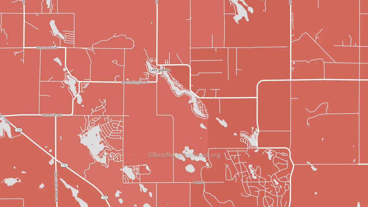 Lake George, MI block-group political-lean map