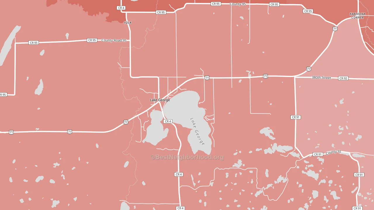 Lake George, MN block-group political-lean map