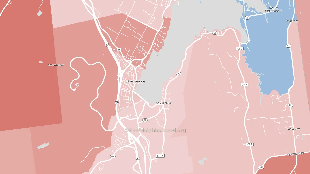 Lake George, NY block-group political-lean map
