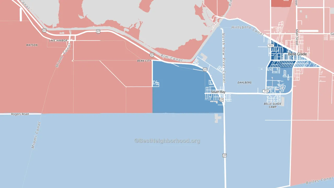Lake Harbor, FL block-group political-lean map