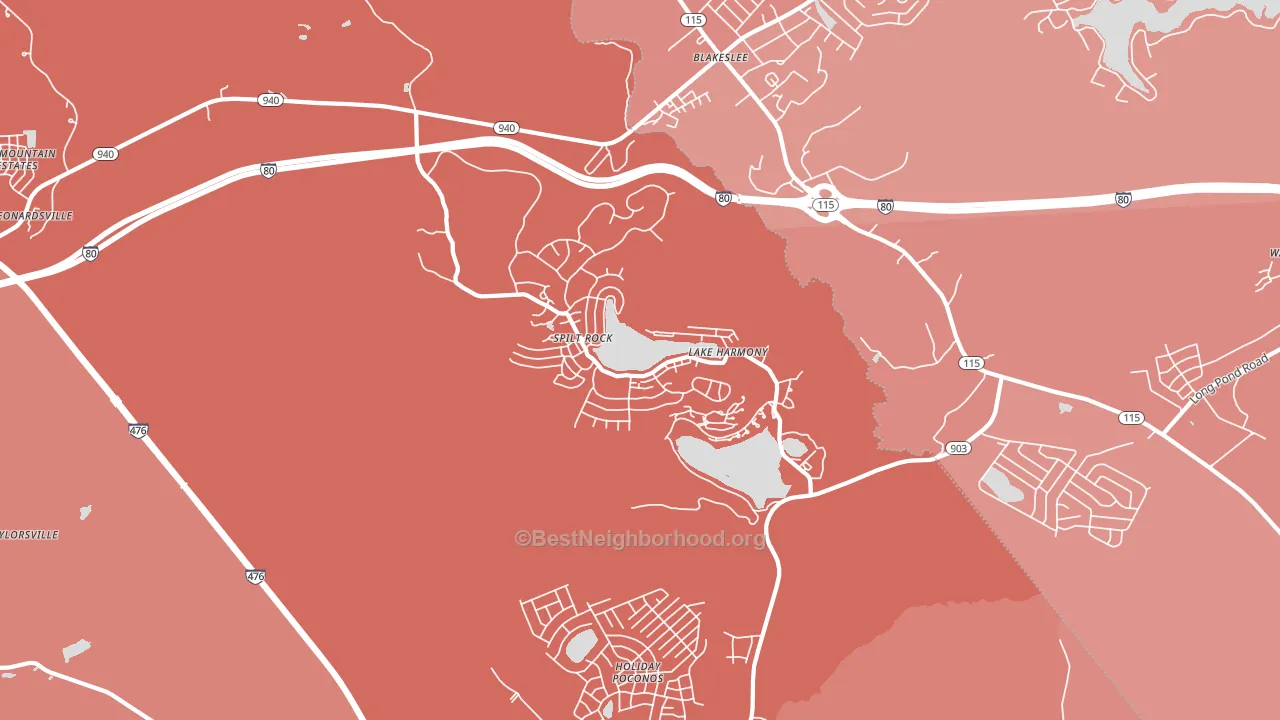 Lake Harmony, PA block-group political-lean map