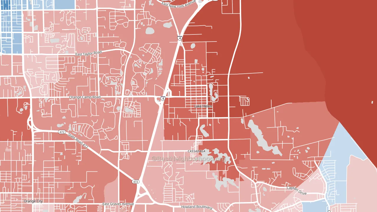 Lake Helen, FL block-group political-lean map