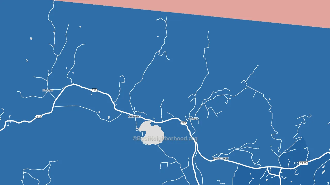 Lake Hill, NY block-group political-lean map