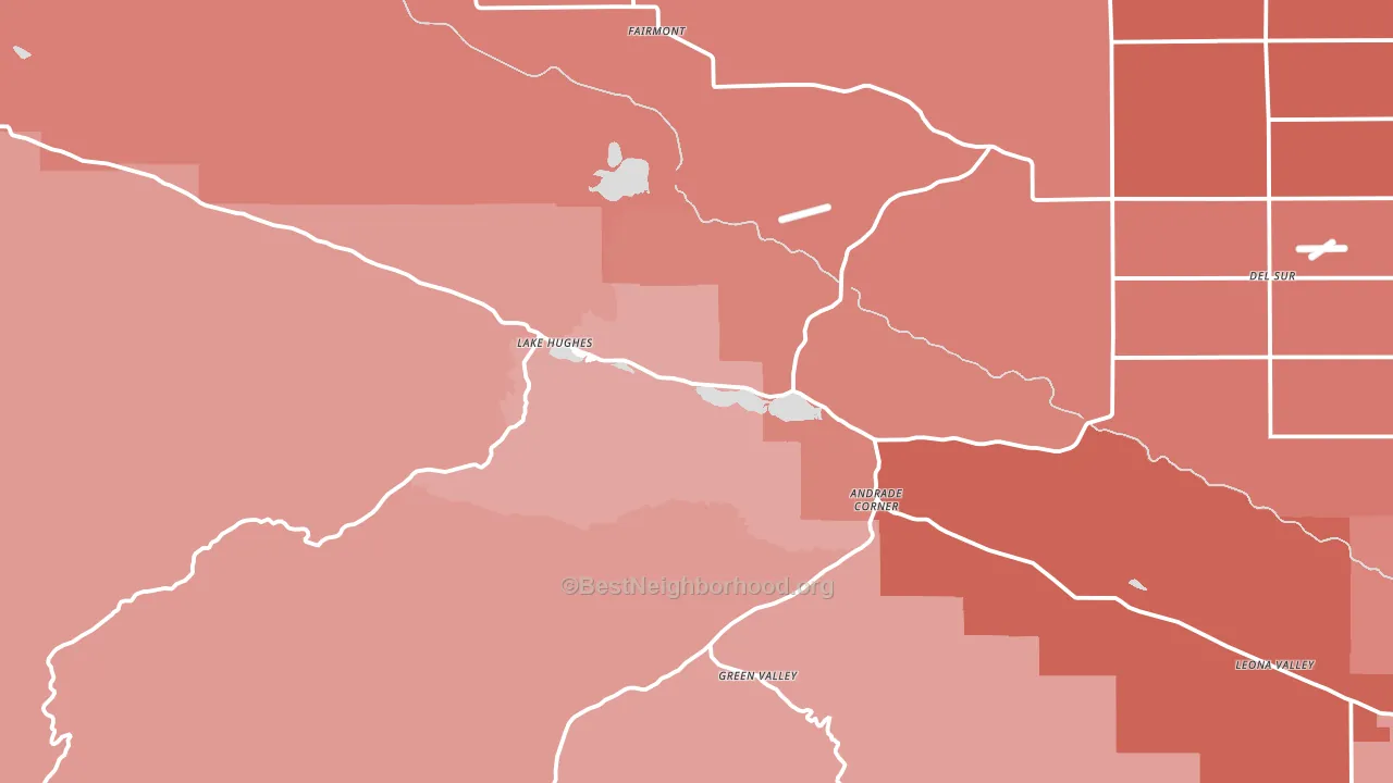 Lake Hughes, CA block-group political-lean map