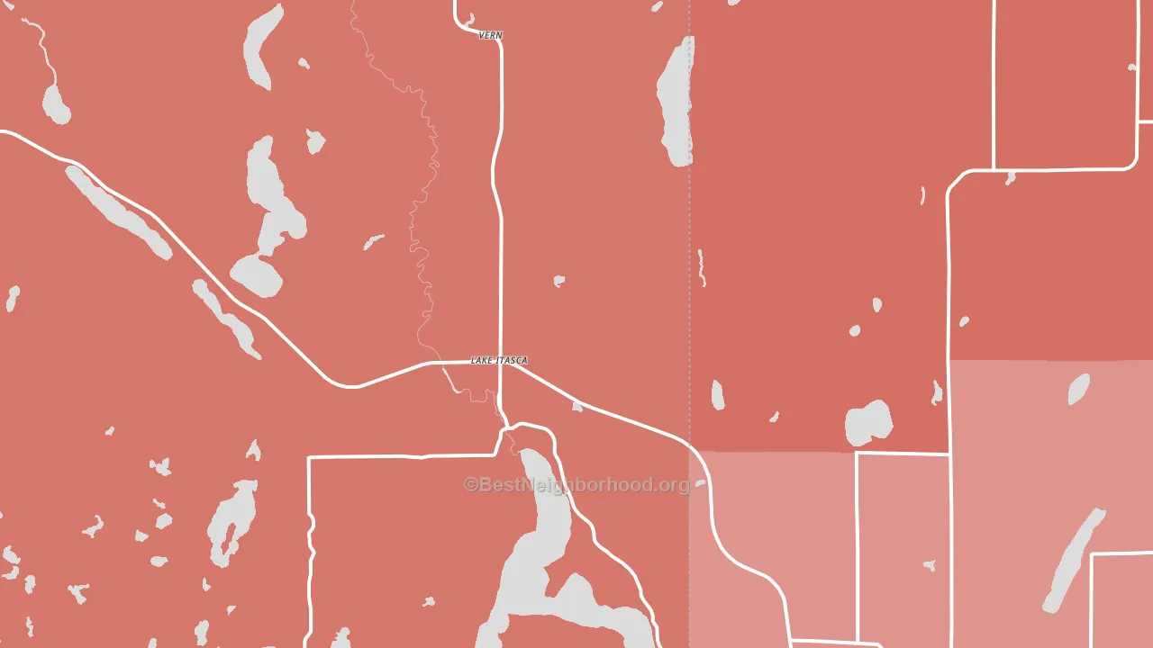 Lake Itasca, MN block-group political-lean map