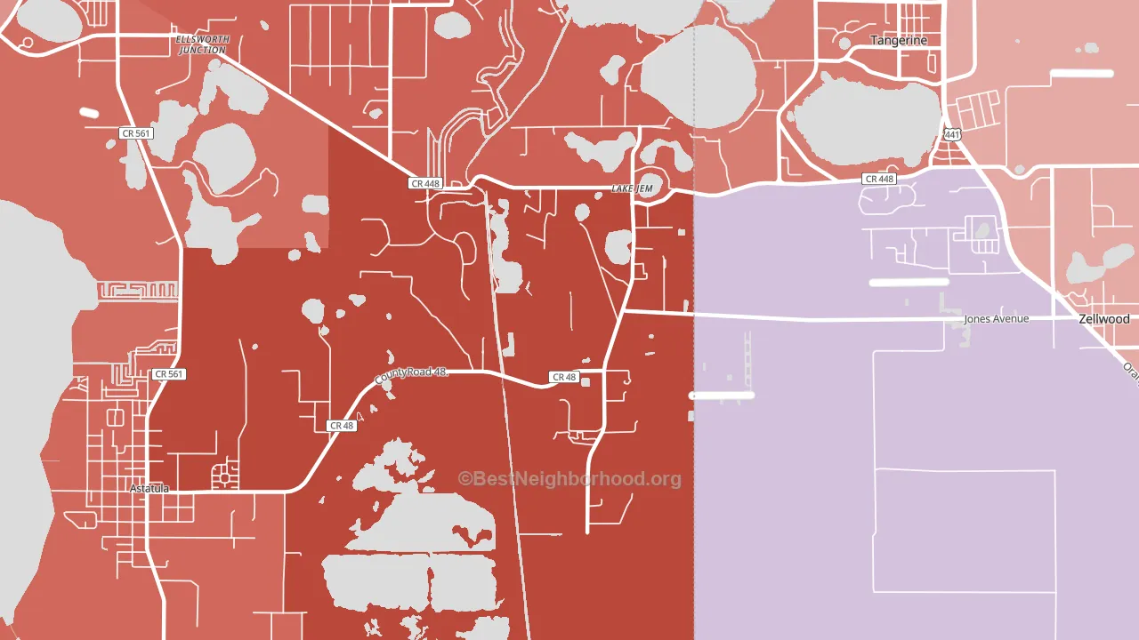 Lake Jem, FL block-group political-lean map
