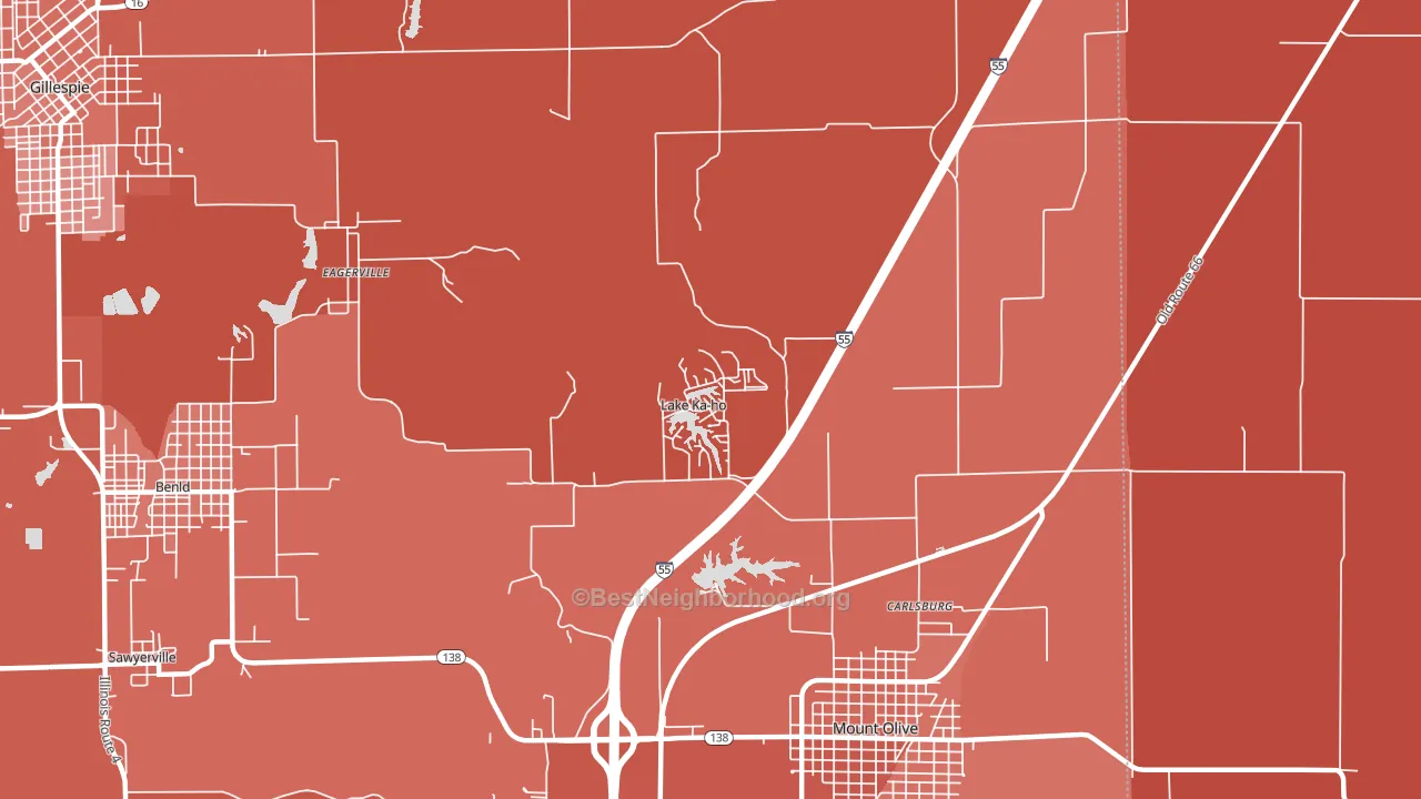 Lake Ka-ho, IL block-group political-lean map