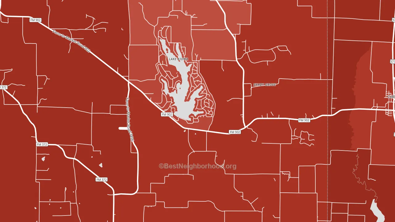 Lake Kiowa, TX block-group political-lean map