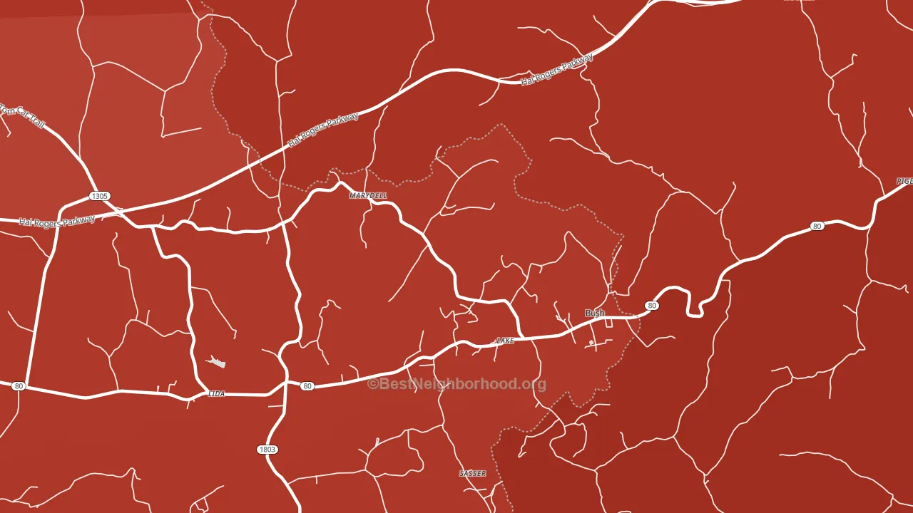 Lake, KY block-group political-lean map