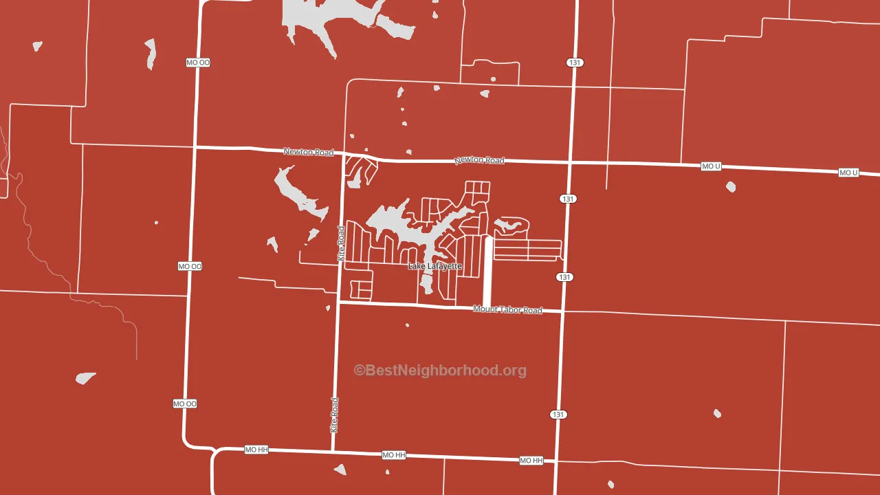 Lake Lafayette, MO block-group political-lean map