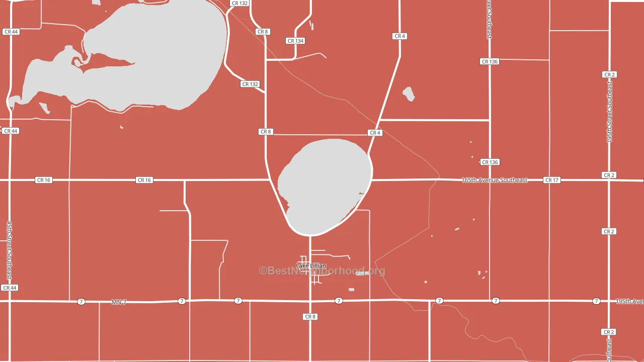 Lake Lillian, MN block-group political-lean map