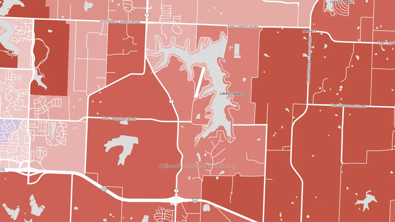 Lake Lotawana, MO block-group political-lean map