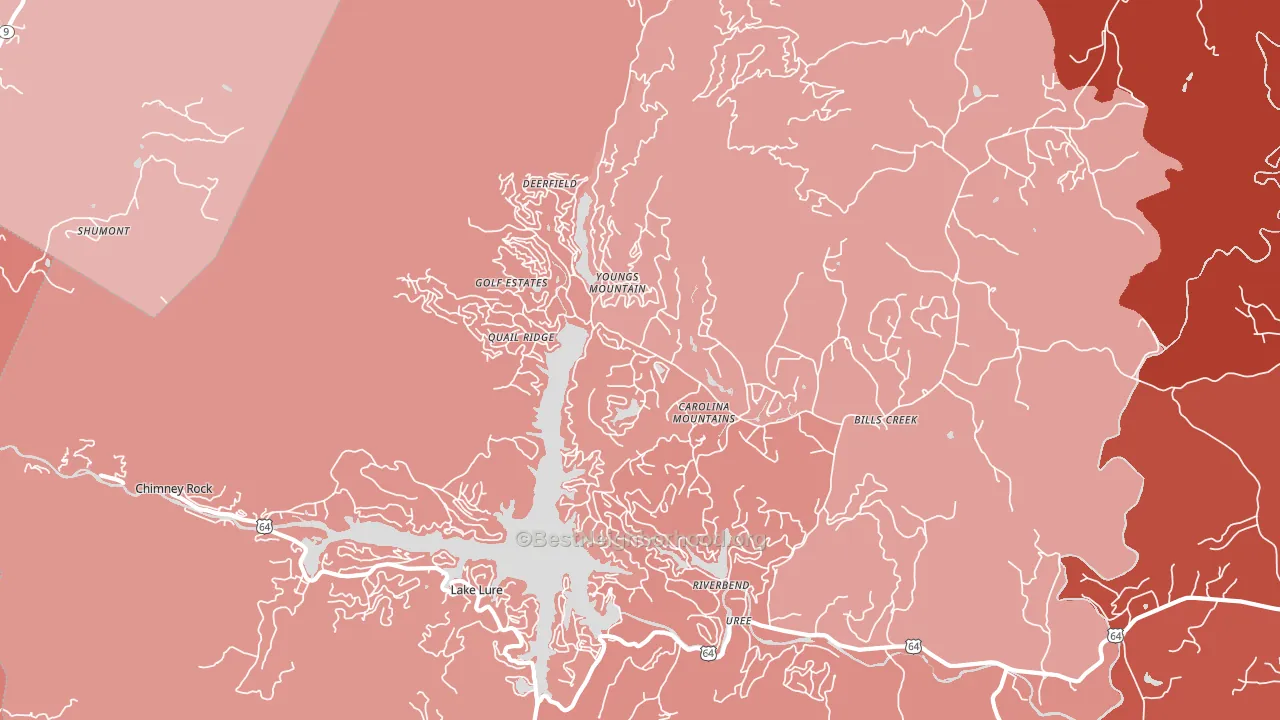 Lake Lure, NC block-group political-lean map