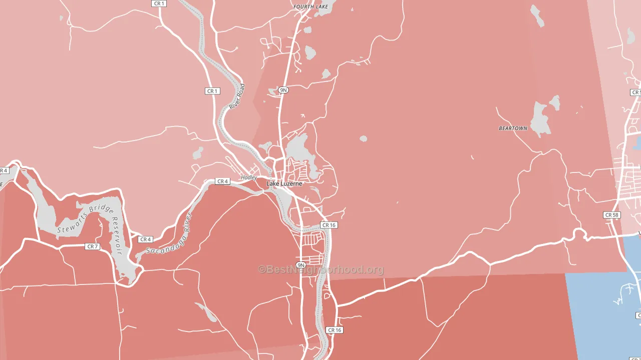 Lake Luzerne, NY block-group political-lean map