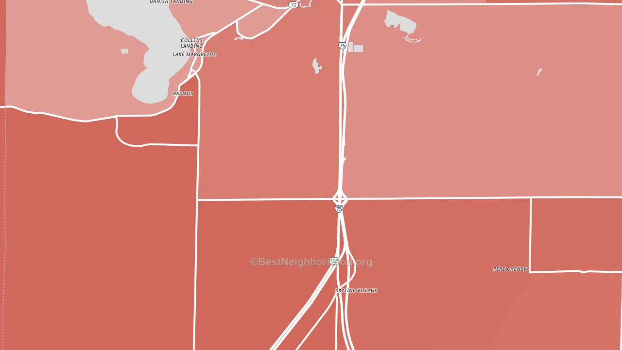 Lake Margrethe, MI block-group political-lean map