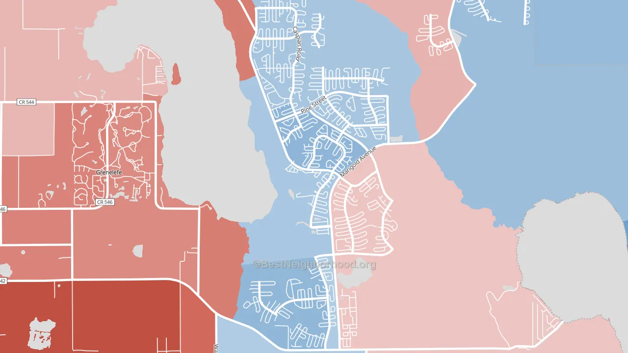 Lake Marion Village, Poinciana, FL block-group political-lean map