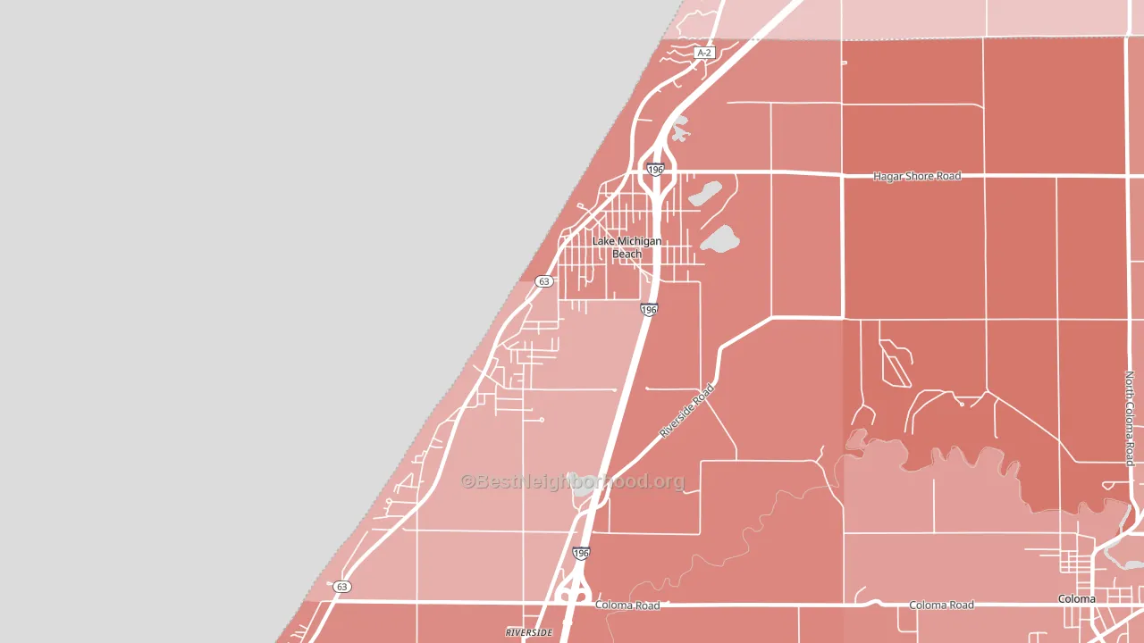 Lake Michigan Beach, MI block-group political-lean map