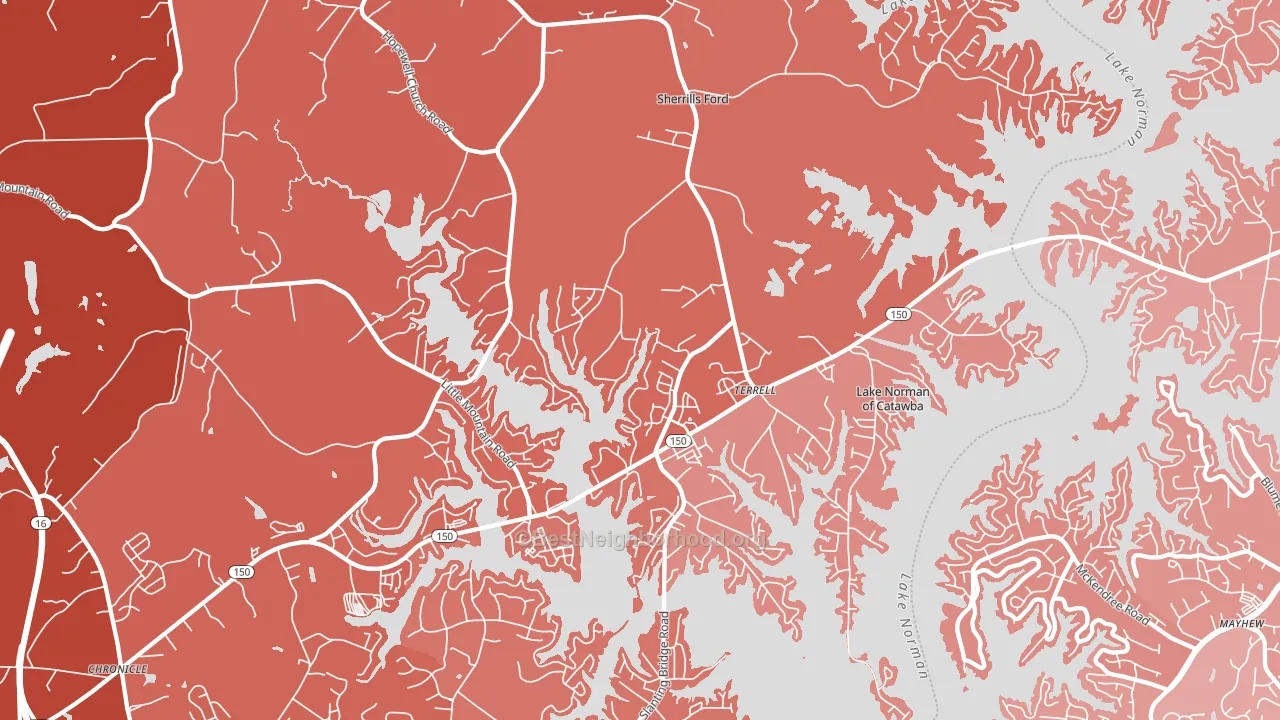 Lake Norman of Catawba, NC block-group political-lean map