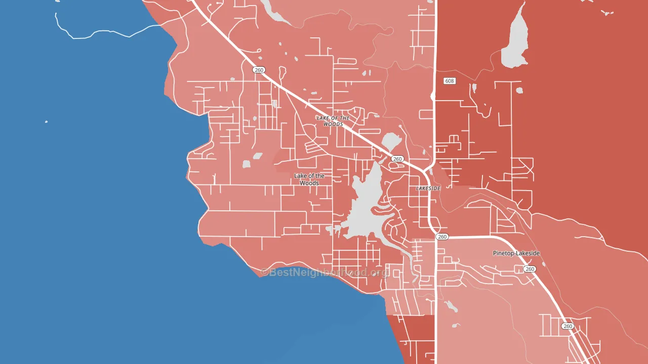 Lake of the Woods, AZ block-group political-lean map