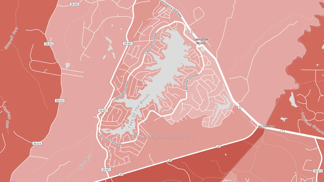 Lake of the Woods, VA block-group political-lean map