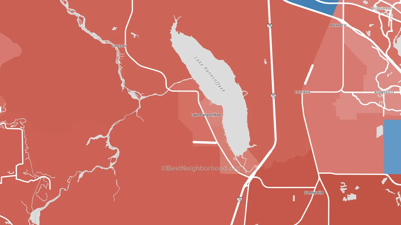 Lake Panasoffkee, FL block-group political-lean map