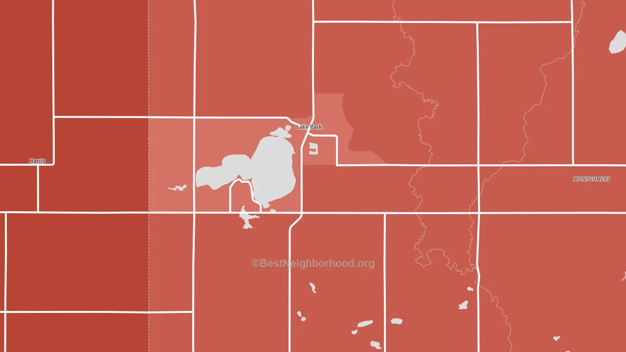 Lake Park, IA block-group political-lean map