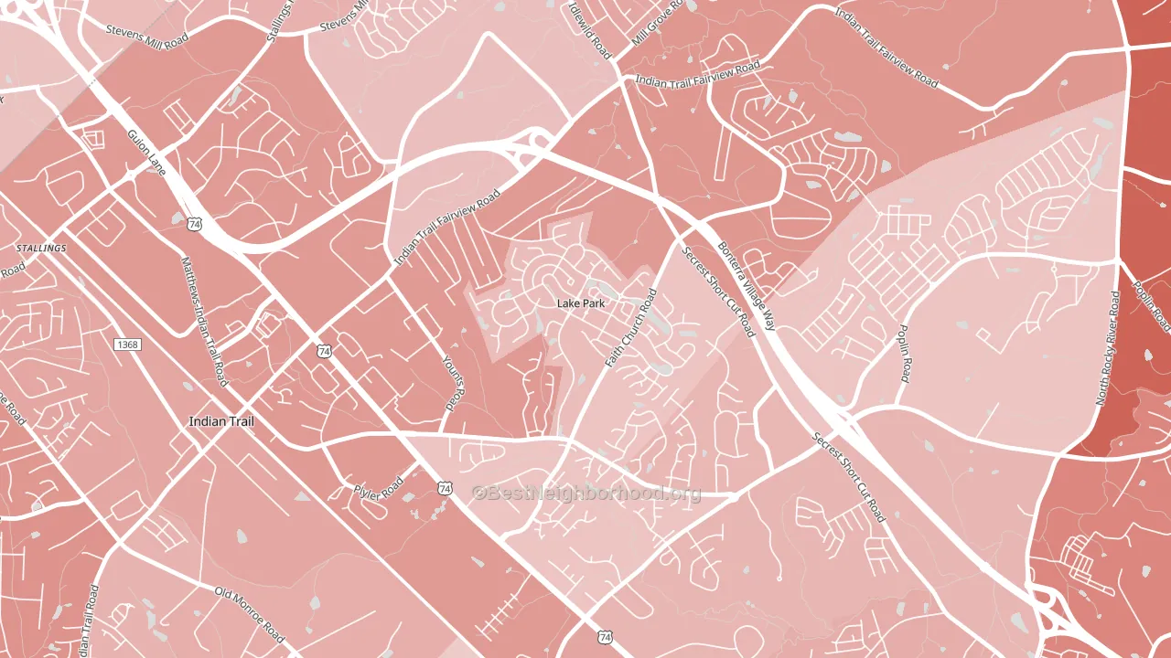Lake Park, NC block-group political-lean map