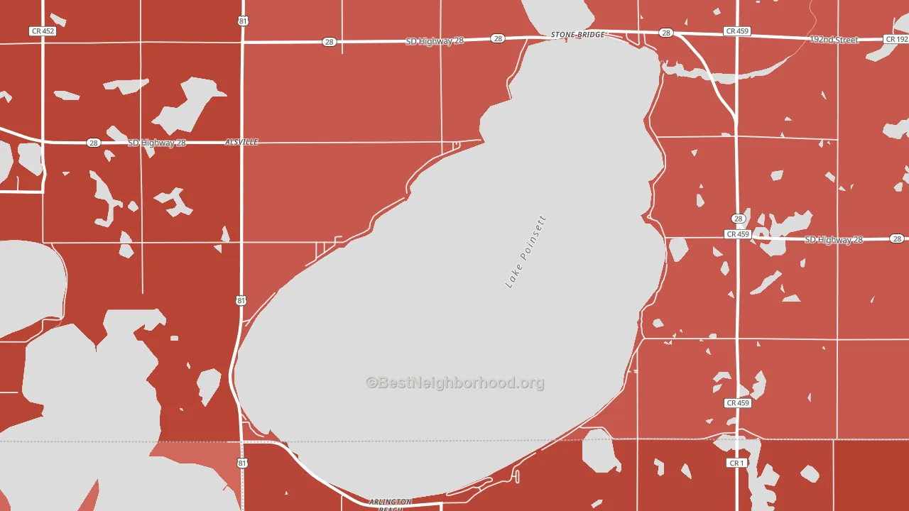 Lake Poinsett, SD block-group political-lean map