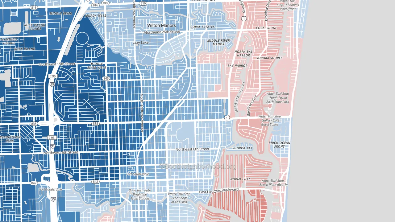 Lake Ridge, Fort Lauderdale, FL block-group political-lean map