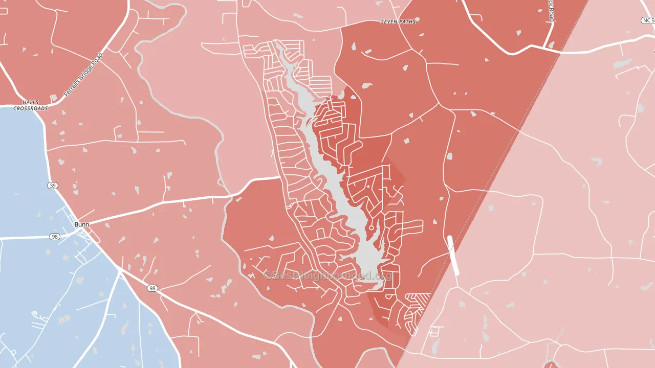 Lake Royale, NC block-group political-lean map