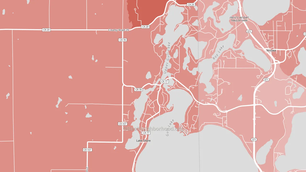 Lake Shore, MN block-group political-lean map