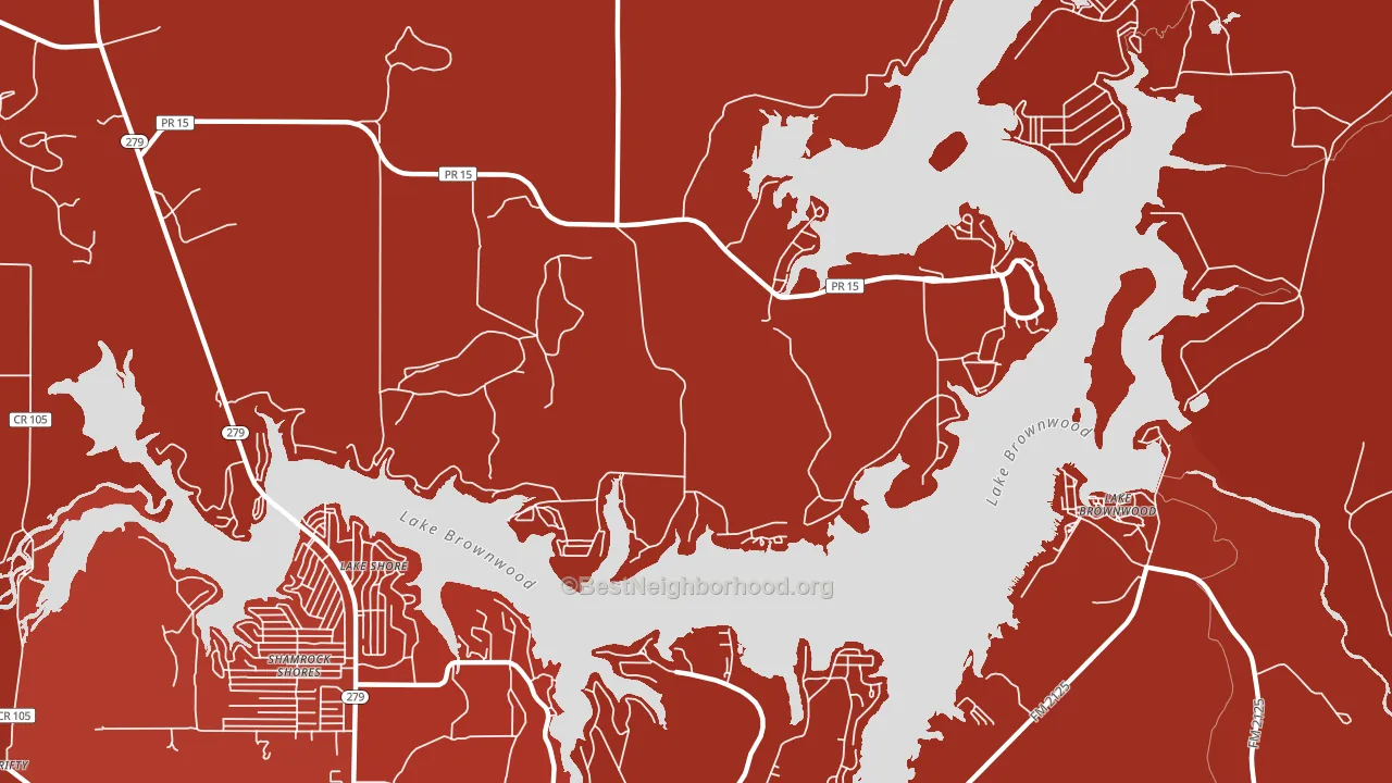 Lake Shore, TX block-group political-lean map