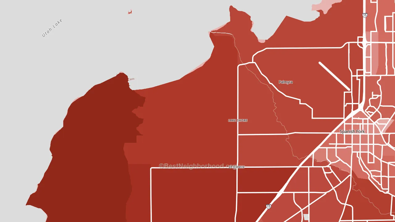 Lake Shore, UT block-group political-lean map