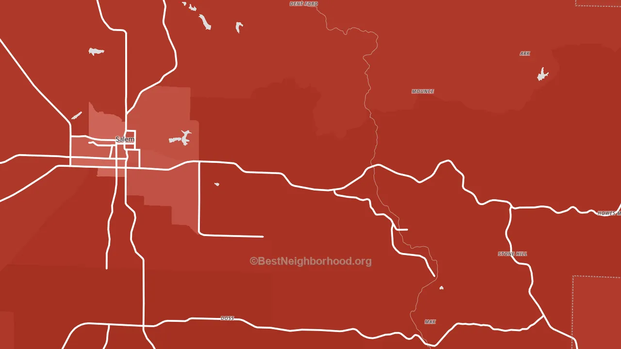Lake Spring, MO block-group political-lean map