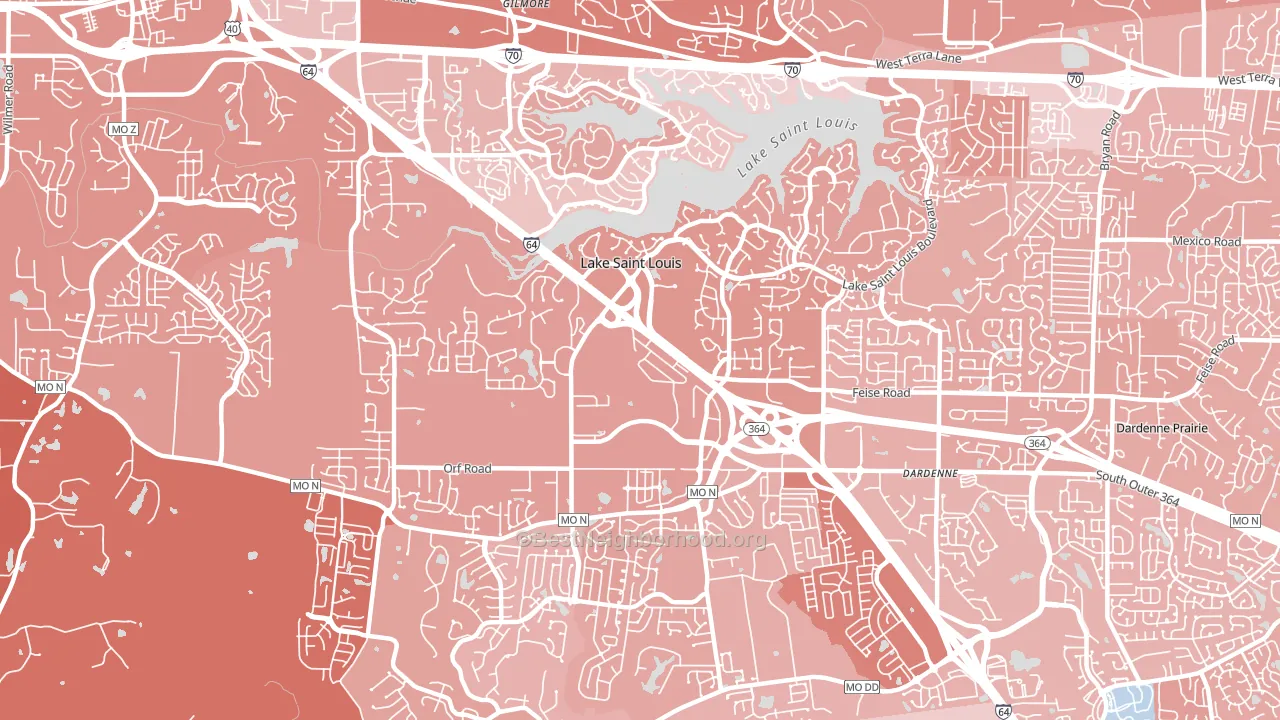 Lake St. Louis, MO block-group political-lean map