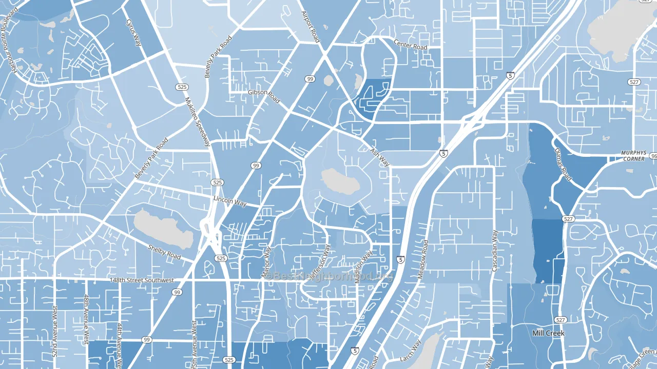 Lake Stickney, WA block-group political-lean map